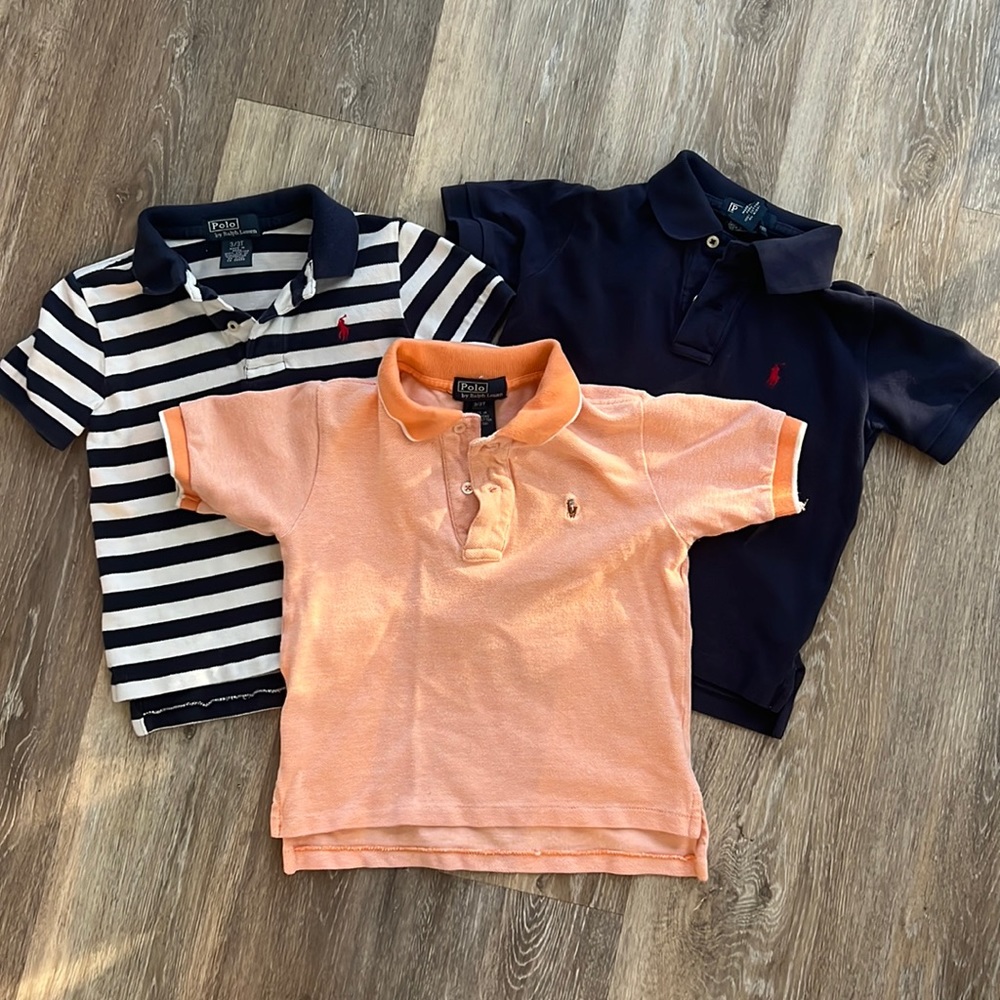 Lot of 3pc U.S. Polo kids 3T classic short sleeve collar neck shirts